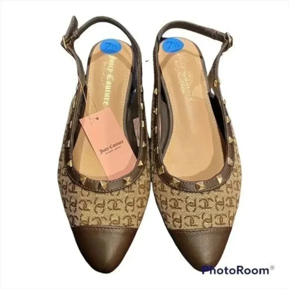 JUICEY COUTURE Poetry Logo Sling Back Studded Sandal